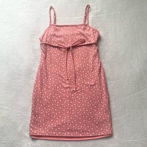 Urban Outfitters Caroline Knit Tie-Front Mini Baby Pink Dress